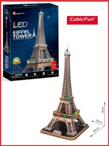 3д пазлы Эйфелева башня с LED-подсветкой Пазл 3D CubicFun L091h