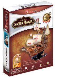 3д пазлы Корабль Санта-Мария Пазл 3D CubicFun T4008h