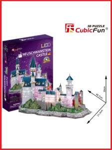 3д пазлы Замок Нойшванштайн с LED-подсветкой Пазл 3D CubicFun L174h