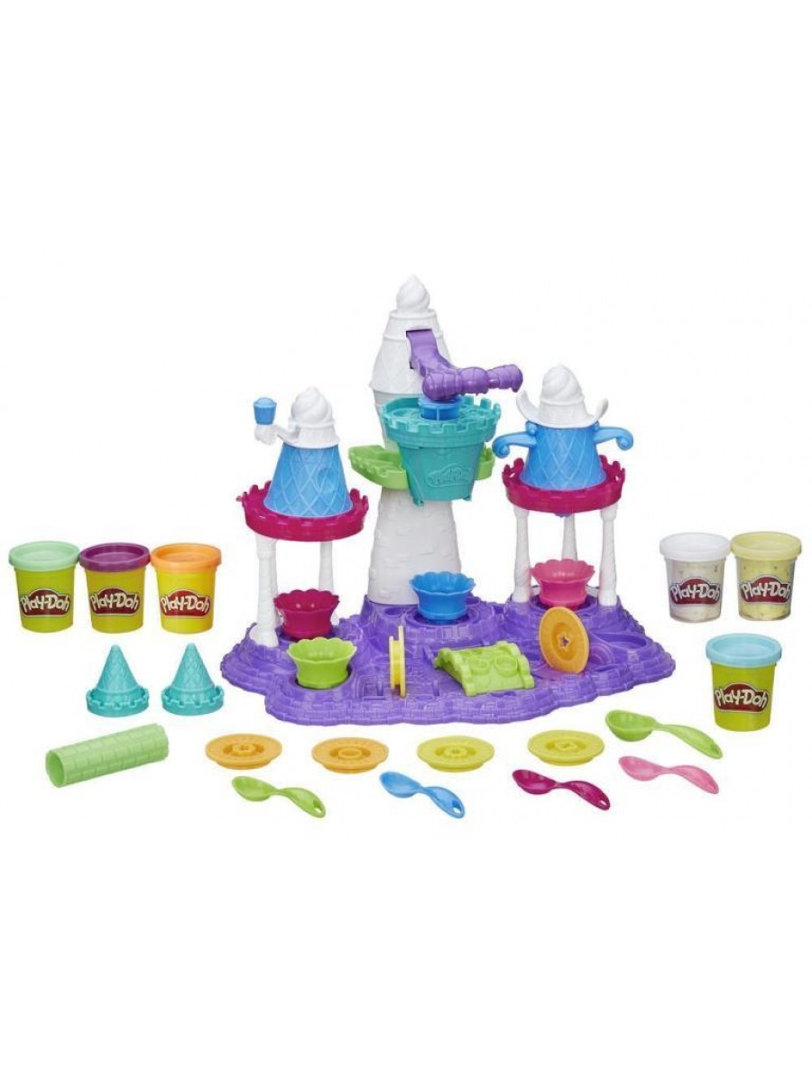 Купить наборы пластилина. Play-Doh. Игровой набор "замок мороженого" b5523eu4/b5523121. Play Doh замок мороженого. Набор Play-Doh замок мороженого. Play-Doh игровой набор фабрика мороженого.