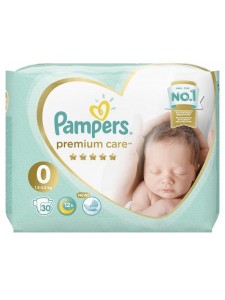 Подгузники Pampers Premium Care 0 Newborn (1,5-2,5 кг), 30 шт