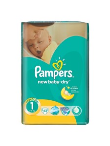 Подгузники Pampers New Baby-Dry 1 (2-5 кг), 43 шт