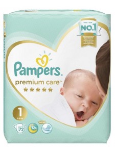 Подгузники Pampers Premium Care 1 Newborn (2-5 кг) 72 шт