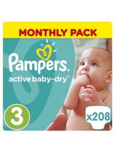 Подгузники Pampers Active Baby Midi 3 (5-9 кг), 208 шт