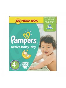Подгузники Pampers Active Baby-Dry Maxi Plus 4+ (9-16 кг),120 шт