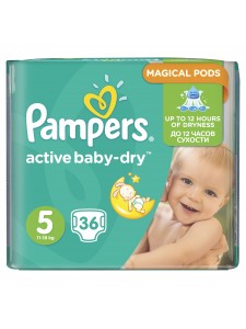 Подгузники Pampers Active Baby Junior 5 (11-18 кг), 36шт
