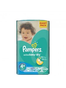 Подгузники Pampers Active Baby-Dry Maxi Plus 4+ (9-16 кг),70 шт